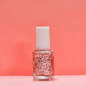 clear glass bottle with white powder
