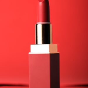 red lipstick on red surface
